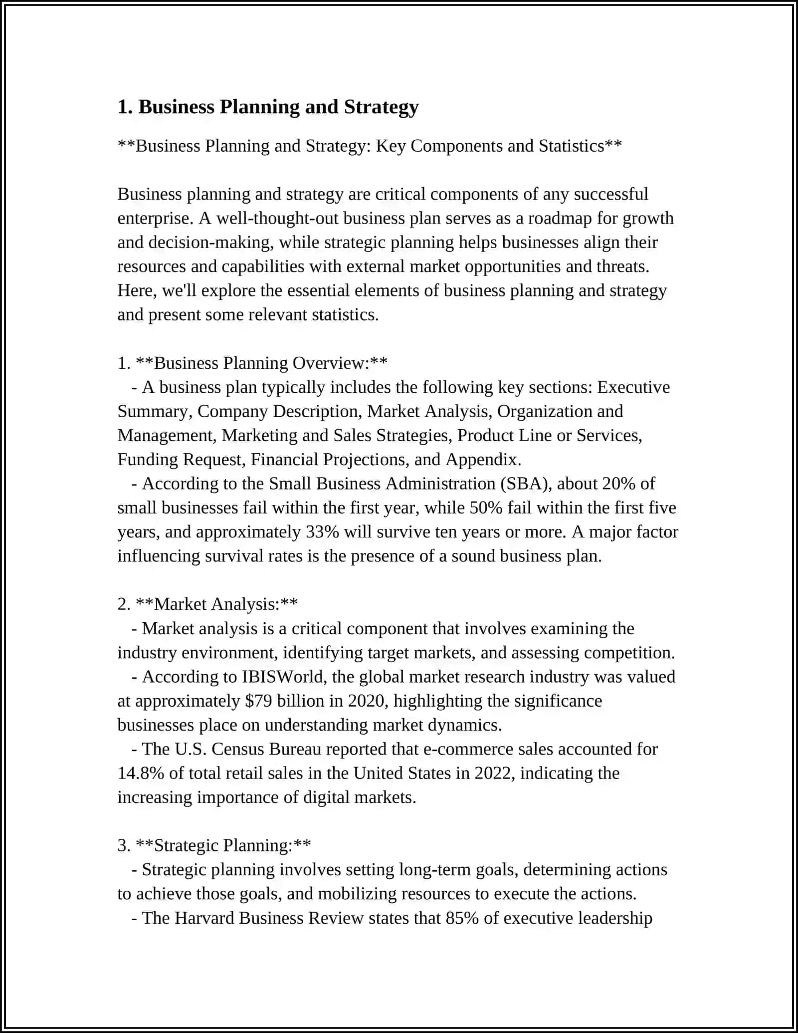 BUSINESS PLANNING AND STRATEGY 3