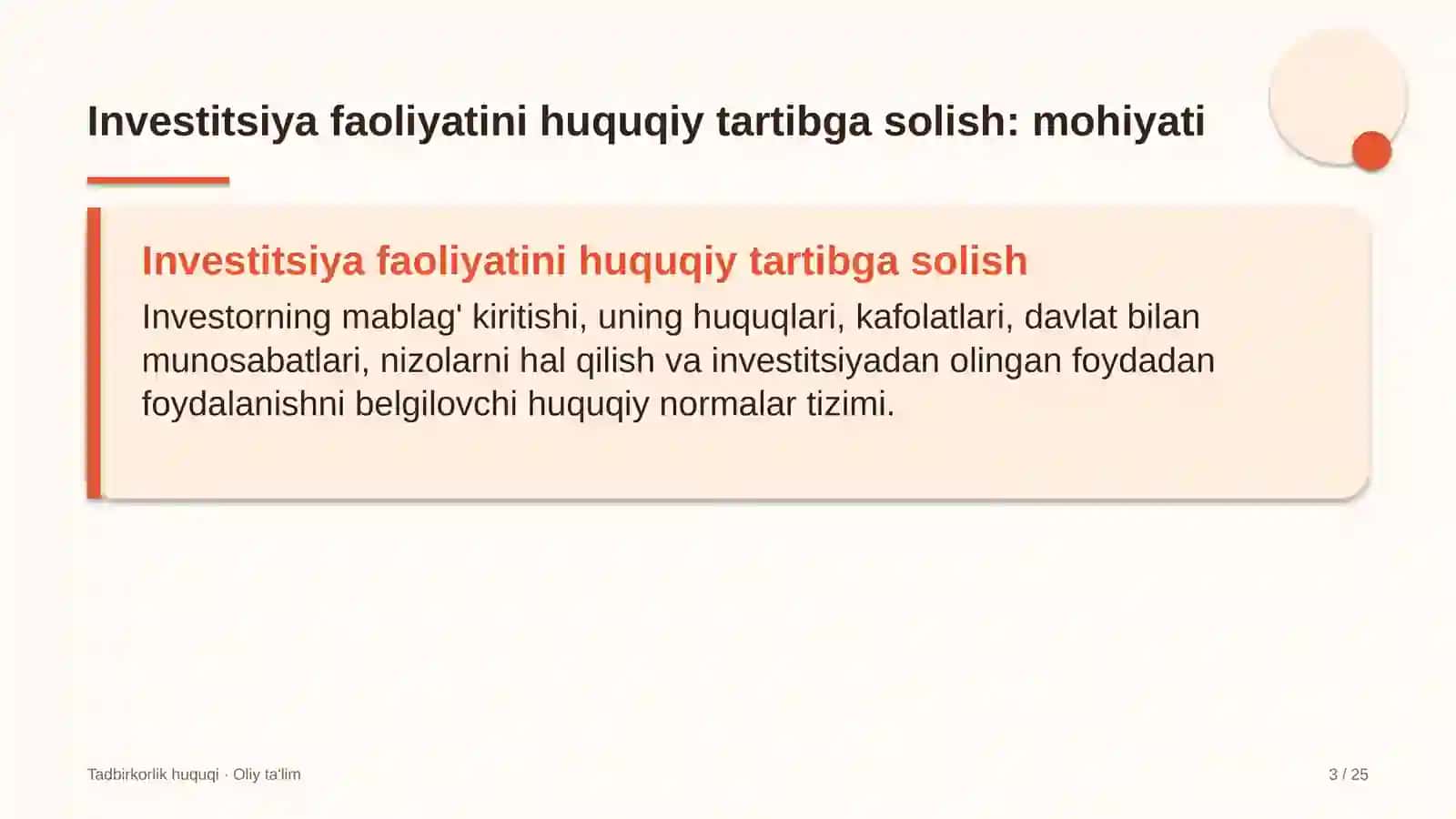 Chorvachilik xo'jaliklarida investitsiya faoliyatini huquqiy tartibga solish 3