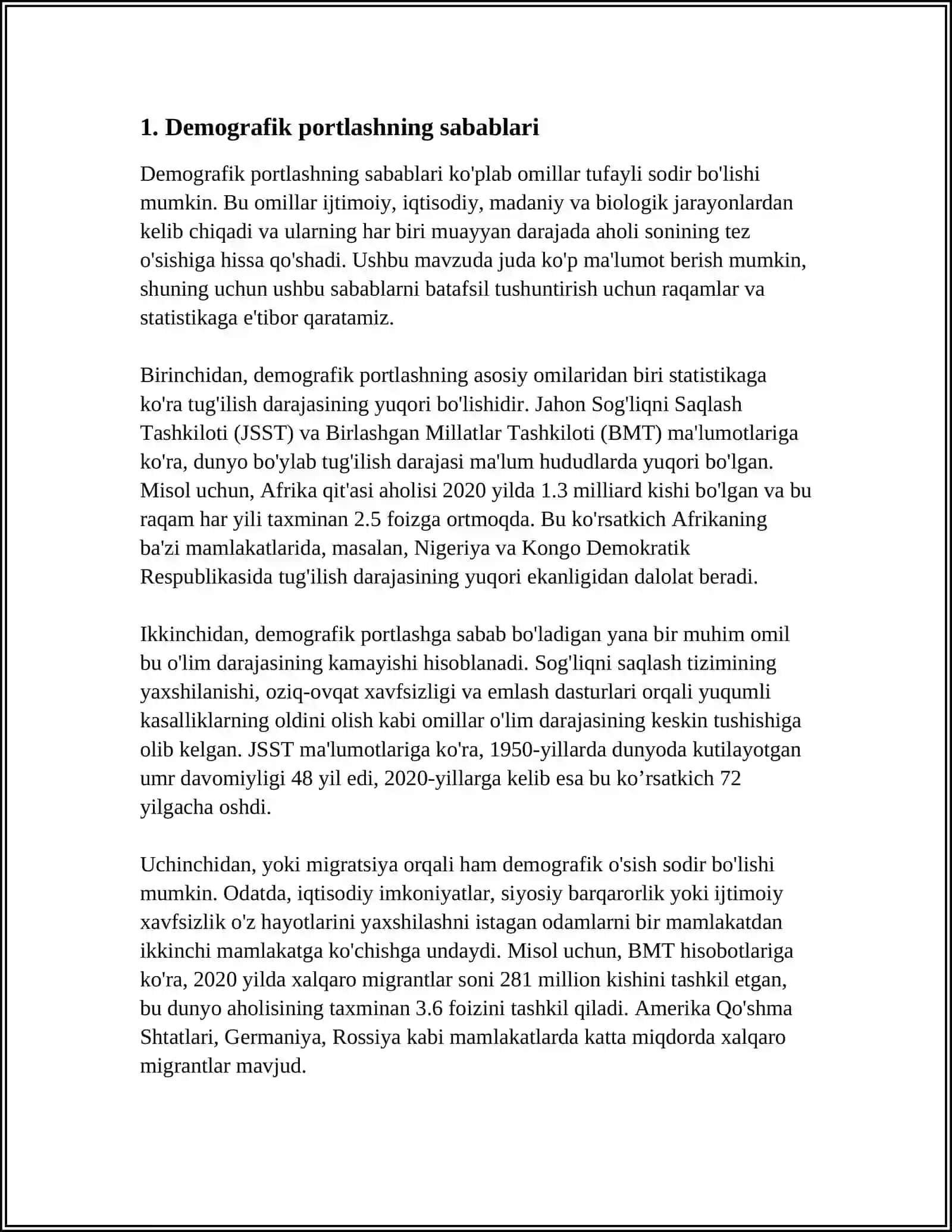 DEMOGRAFIK PORTLASH VA DEMOGRAFIK TANGLIK JARAYONI 3