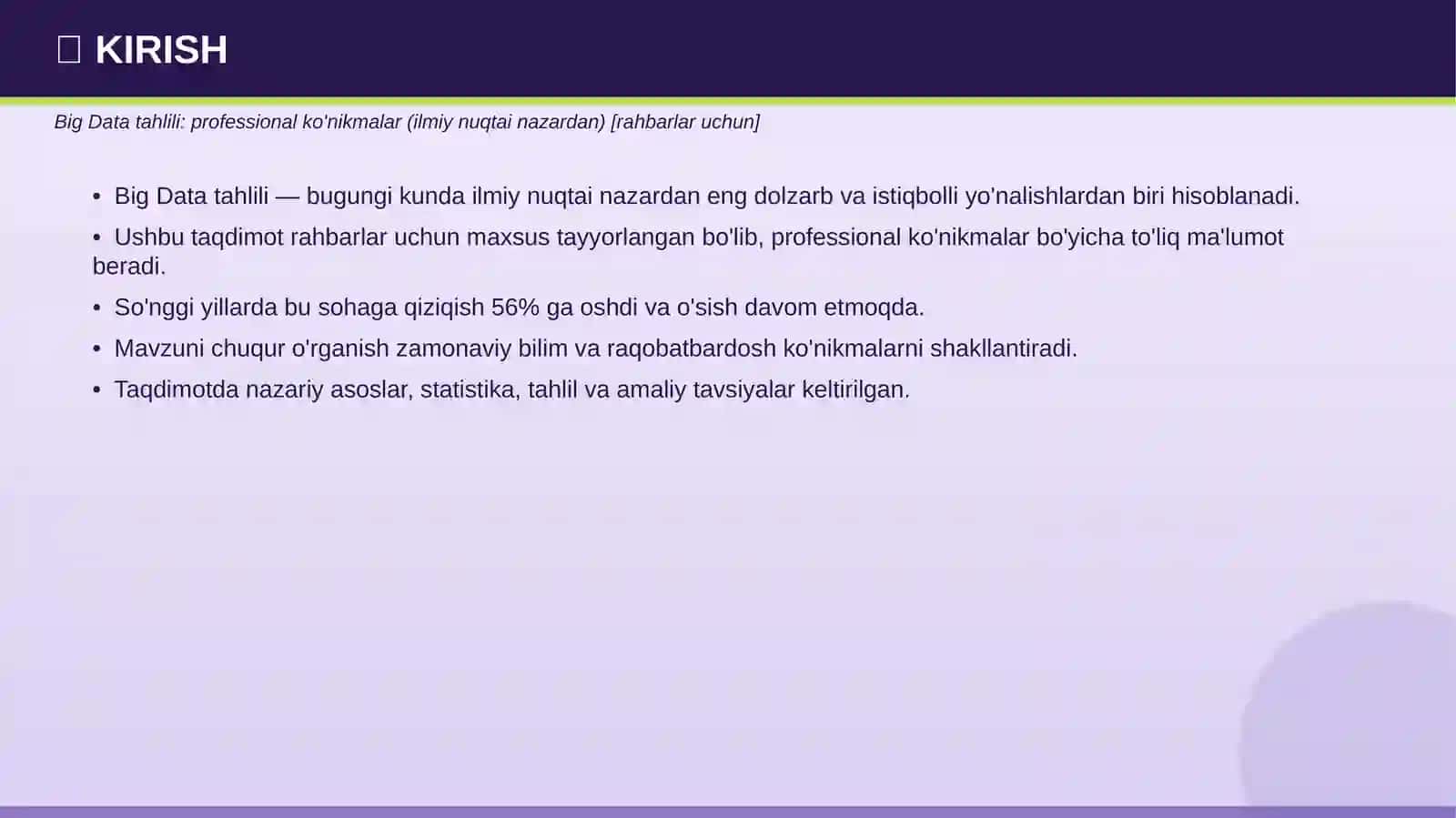 Big Data tahlili: professional ko'nikmalar (ilmiy nuqtai nazardan) [rahbarlar uchun] 3