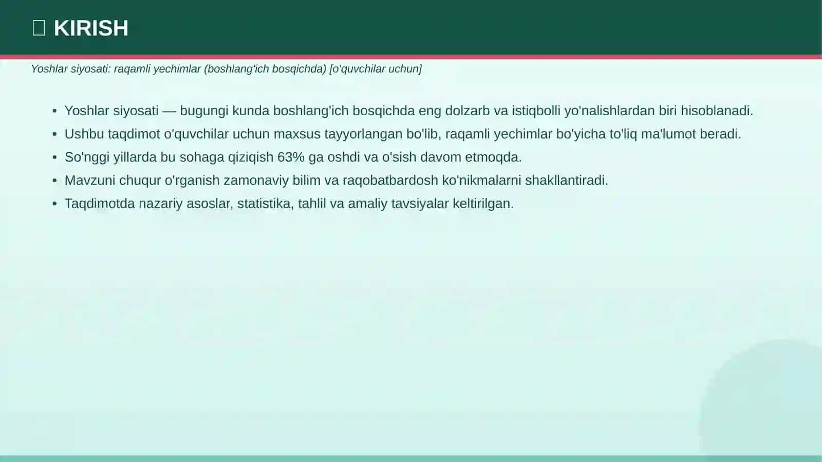 Yoslar siyosati: raqamli yechimlar 3