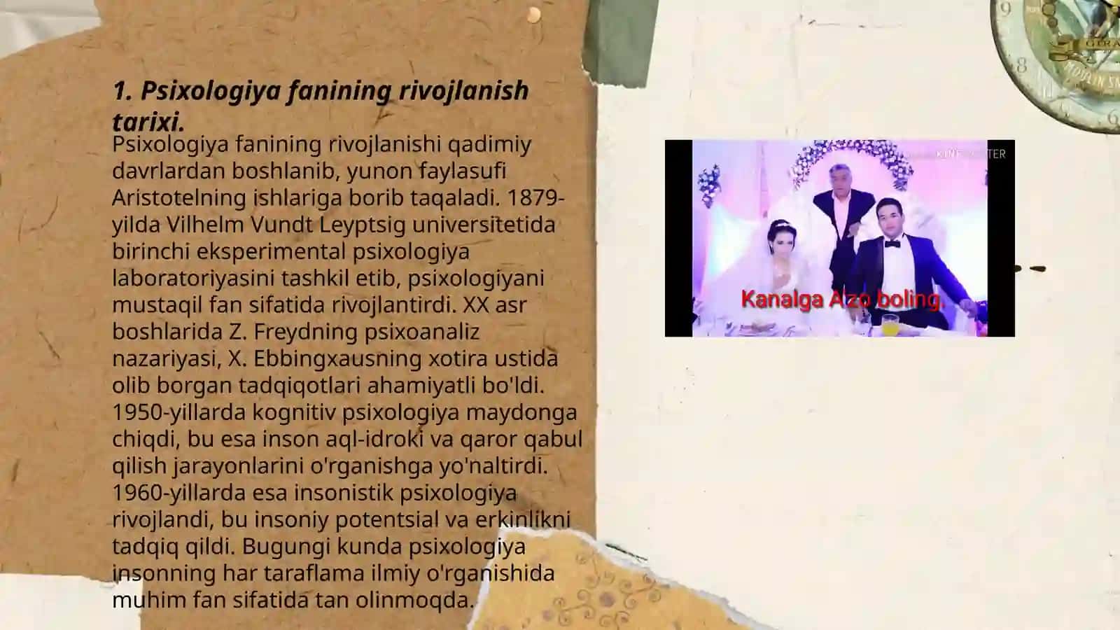 Psixologiya fanining predmeti haqidagi tasavvurlar taraqqiyotining asosiy bosqichlari. Psixika haqida tushunchalarni yoritib berish 3