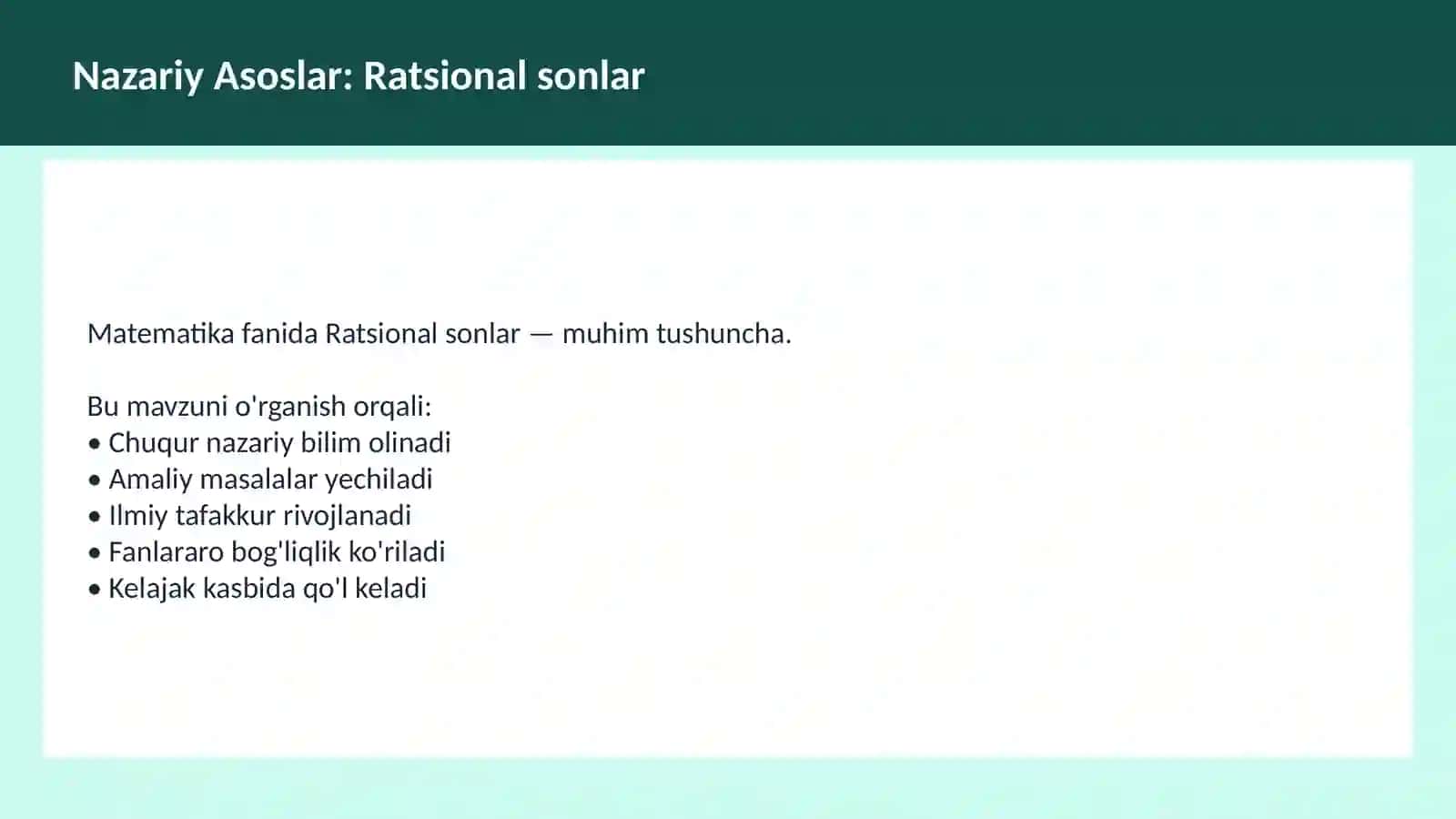 Sonlar nazariyasi 3