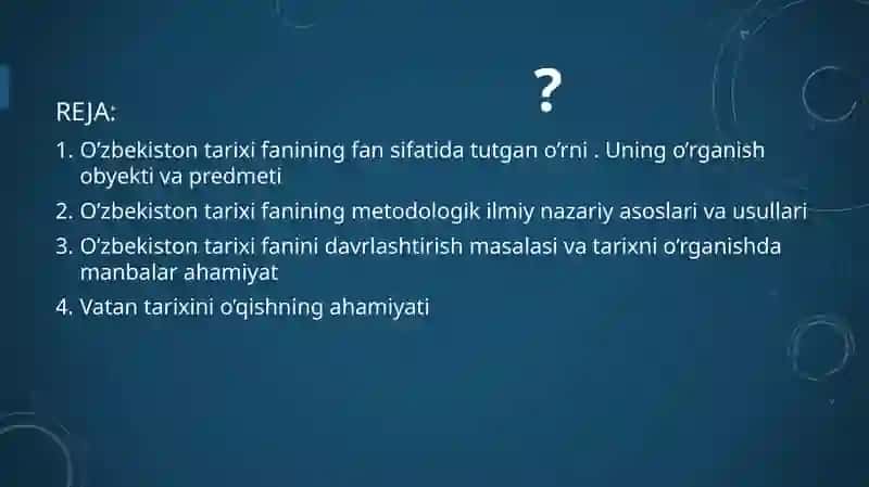 O’zbekiston tarixi fani 3