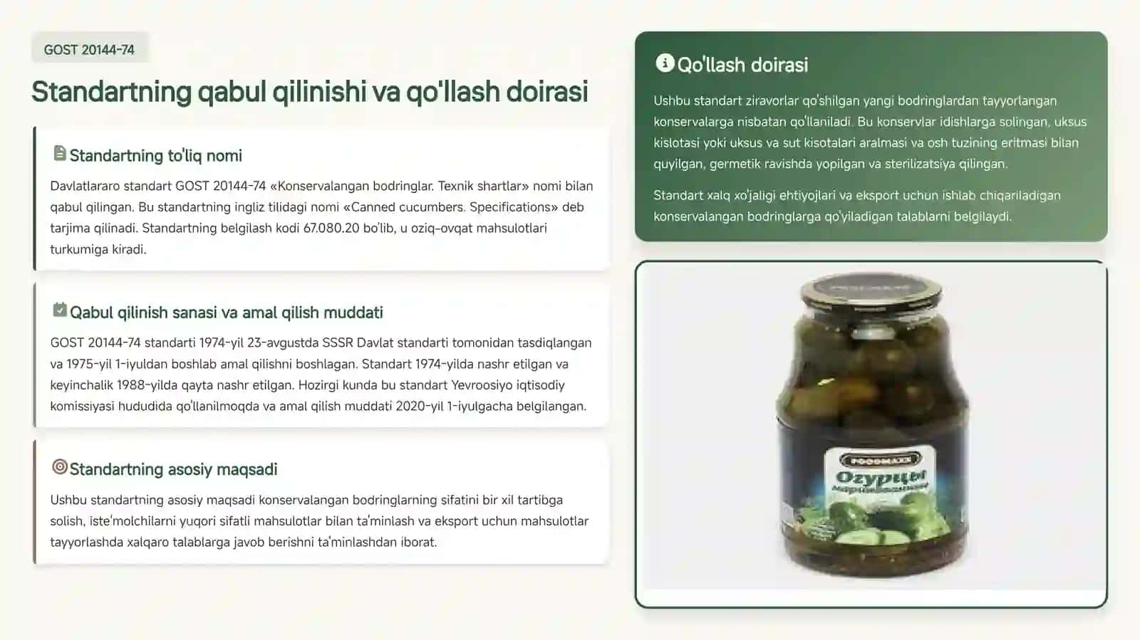 Bodring mahsulotlarini sifat
ko'rsatkichlarini GOST standartlari bo'yicha o'rganish 3