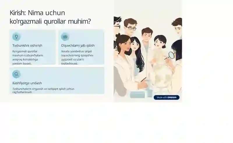 Tabiiy fanlardan sun'iy materiallaridan ko'rgazmali qulrollar tayyorlash 3
