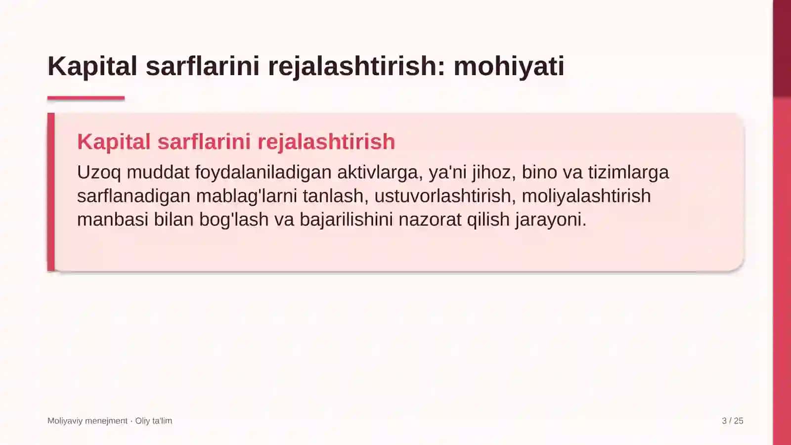 sun'iy yo'ldosh aloqasida kapital sarflarini rejalashtirish 5013 3