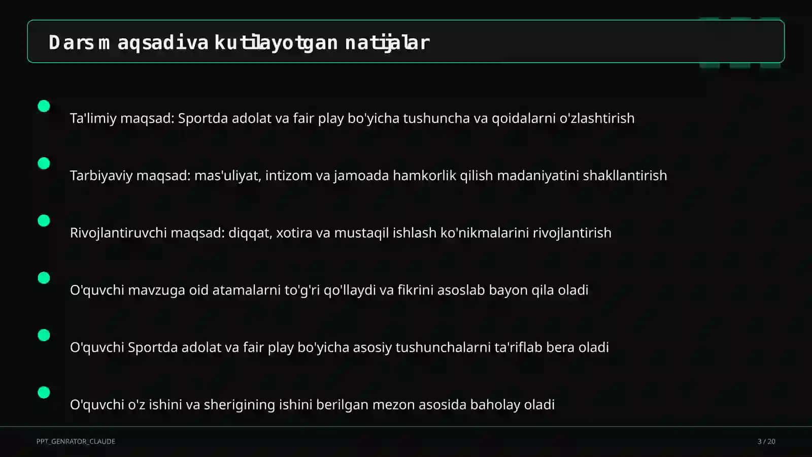 Sportda adolat va fair play (10-sinf) 3