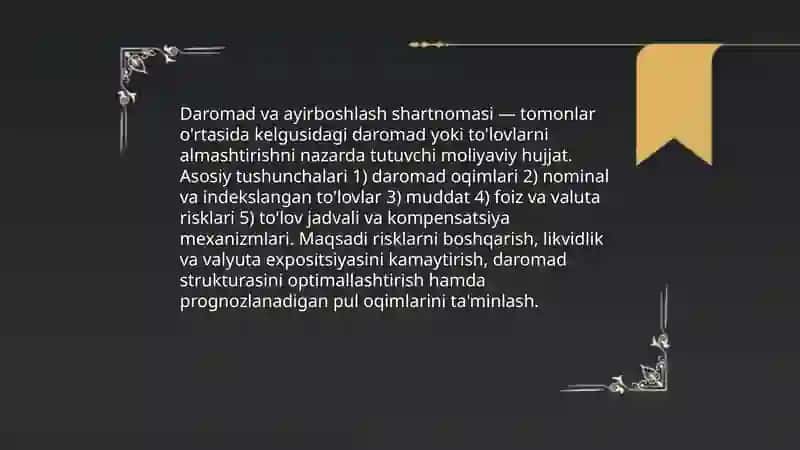 Daromad va ayirboshlash shartnomasi 3