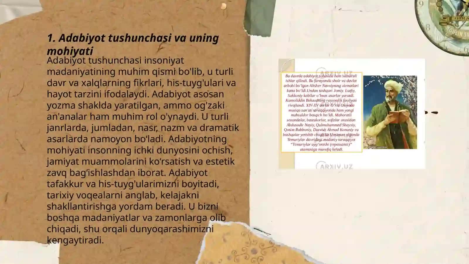 Adabiyot fani va uning inson hayotidagi órni 3