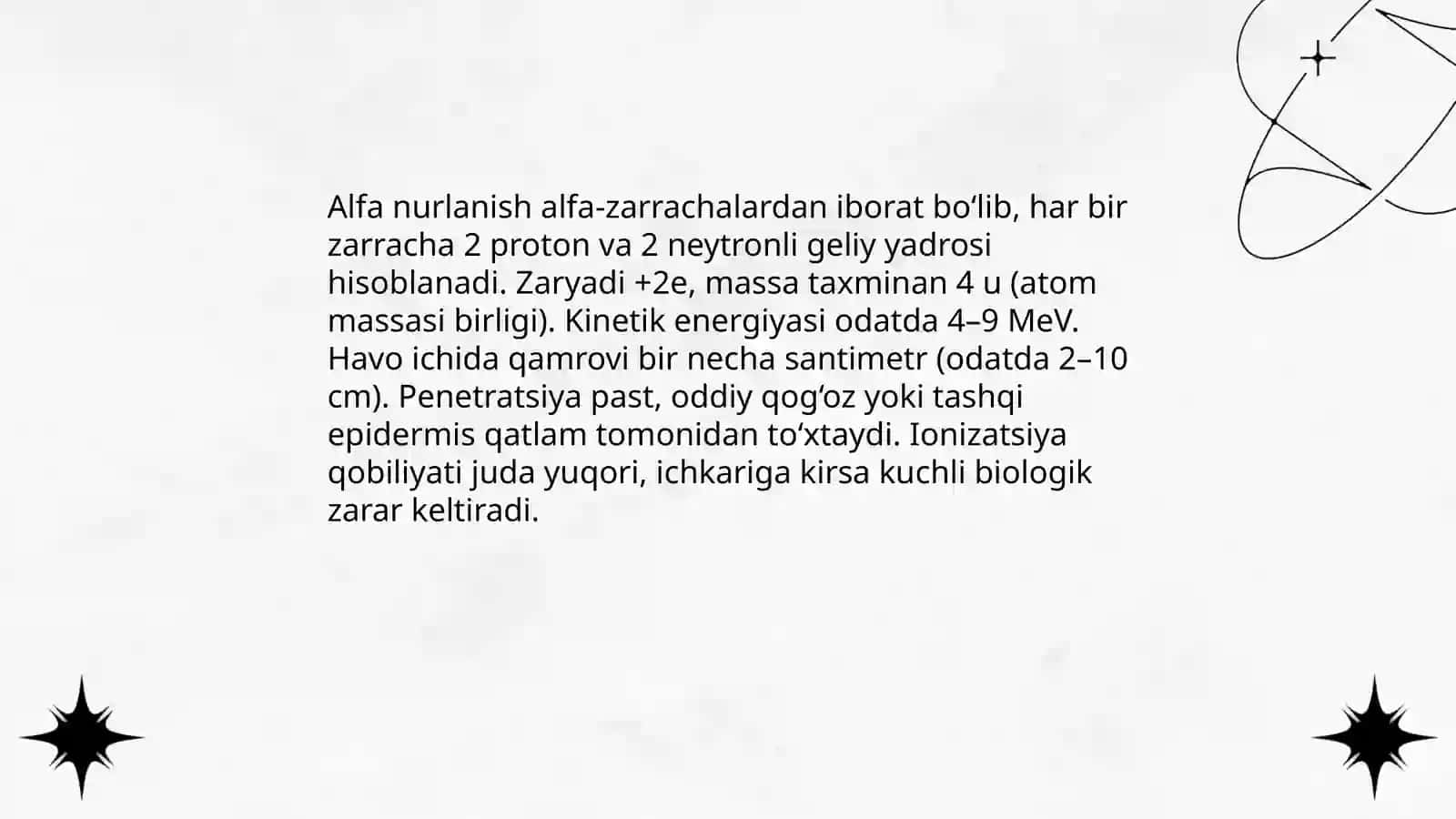 Alfa,Betta,Gamma nurlanishlar ularning tarkibi 3
