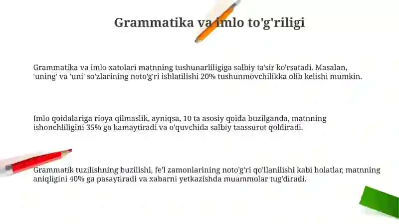 Grammatika va imlo to'g'riligi 3