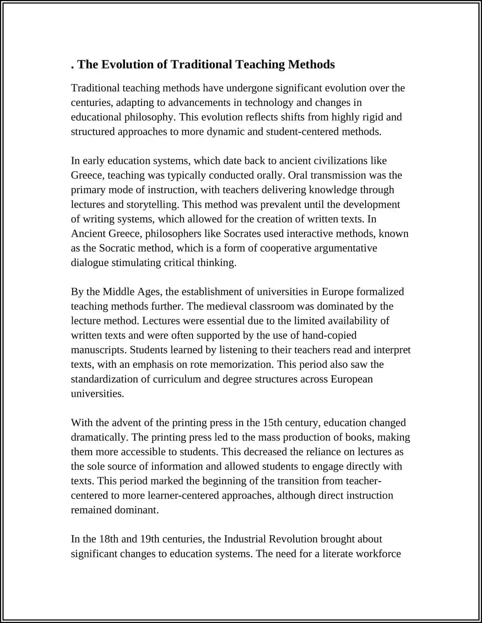 EVOLUTION OF TRADITIONAL TEACHING METHODS 3