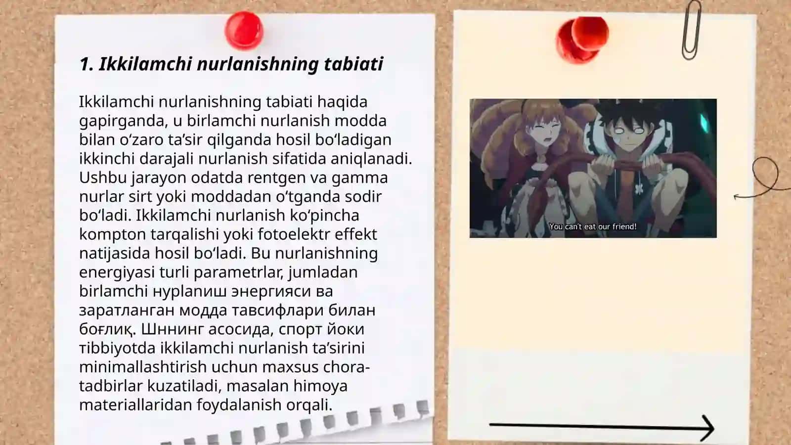 Himoya materiallaridan ikkilamchi nurlanishning shakillanishi 3