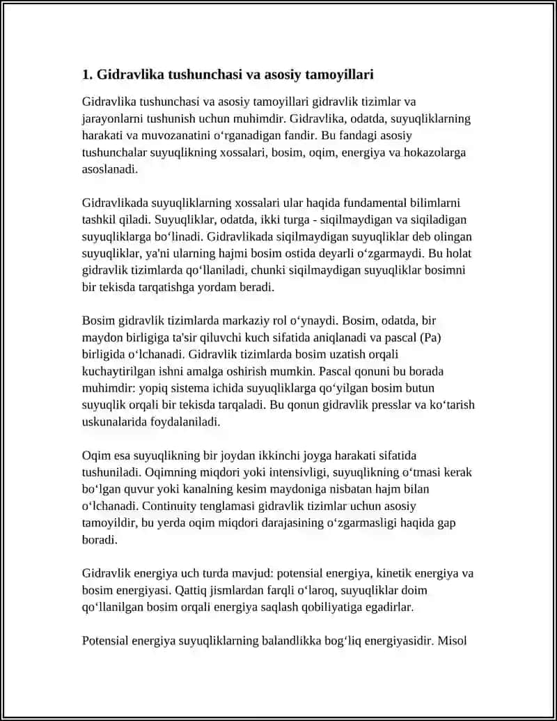 GIDRAVLIKA ASOSLARI 3