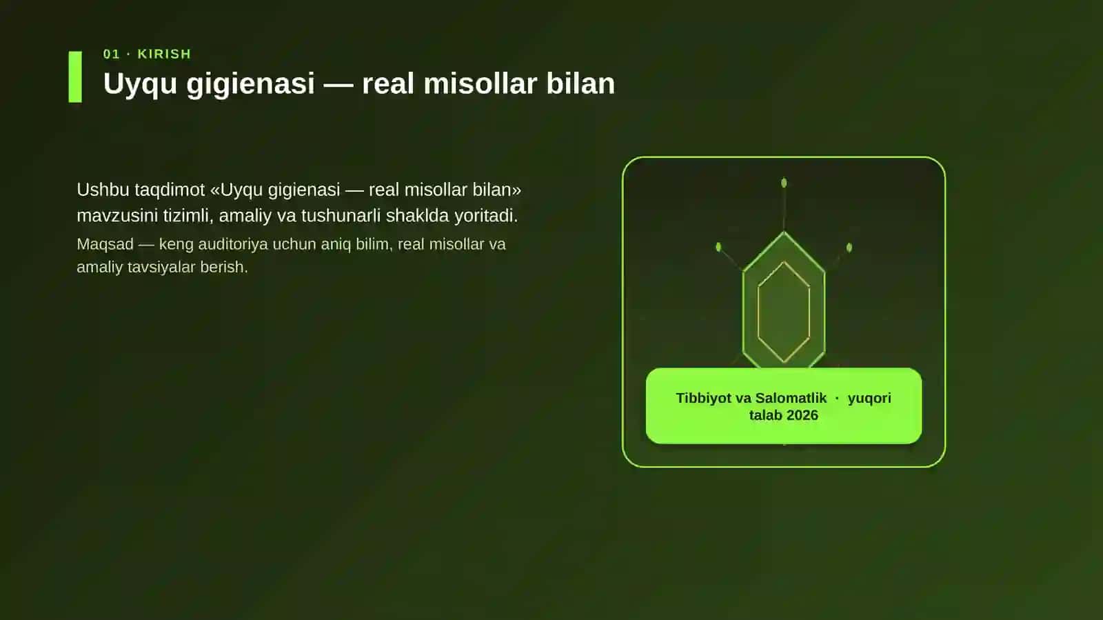 Uyqu gigienasi — real misollar bilan 3