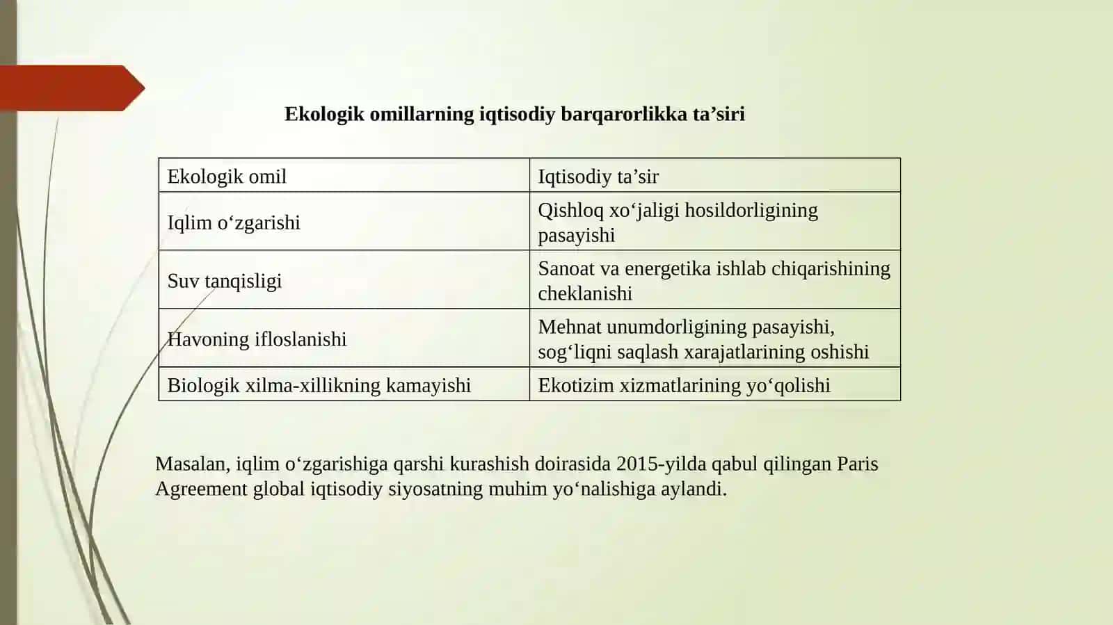 5-A.Iqtisodiy rivojlanish barqarorligini ta’minlashning ekologik jihatlari 3