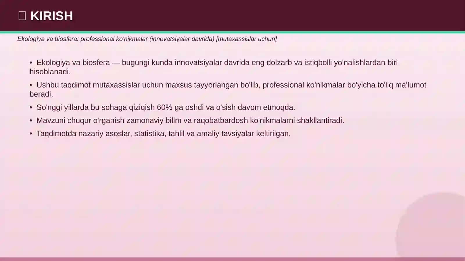 EKOLOGIYA VA BIOSFERA Professional taqdimot 3