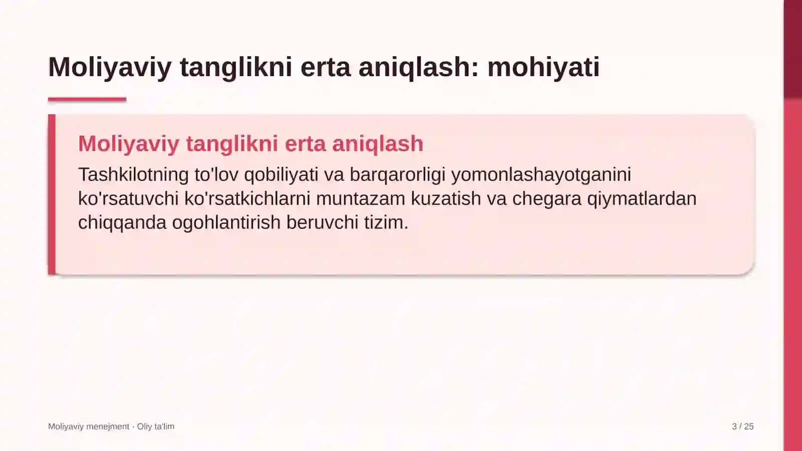 venchur fondlarida moliyaviy tanglikni erta aniqlash tizimi 2789 3