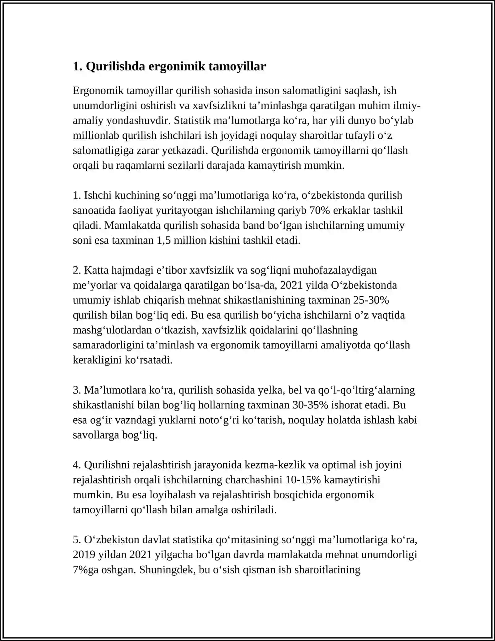 Qurilishda ergonomika 3