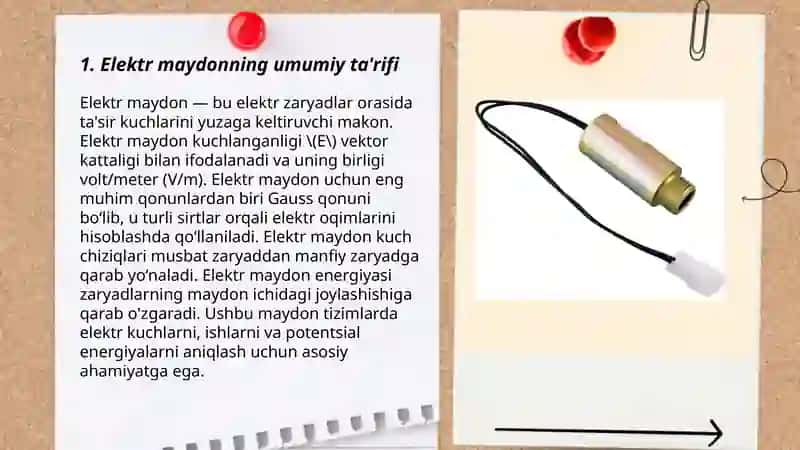 Elektr maydon. Elektrografiyaning fizik asoslarini o‘rganish 3