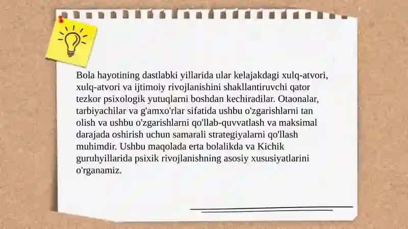 "ERTA BOLALIK DAVRIDA SHAXSIY IDENTIFIKATSIYA JARAYONI" 3