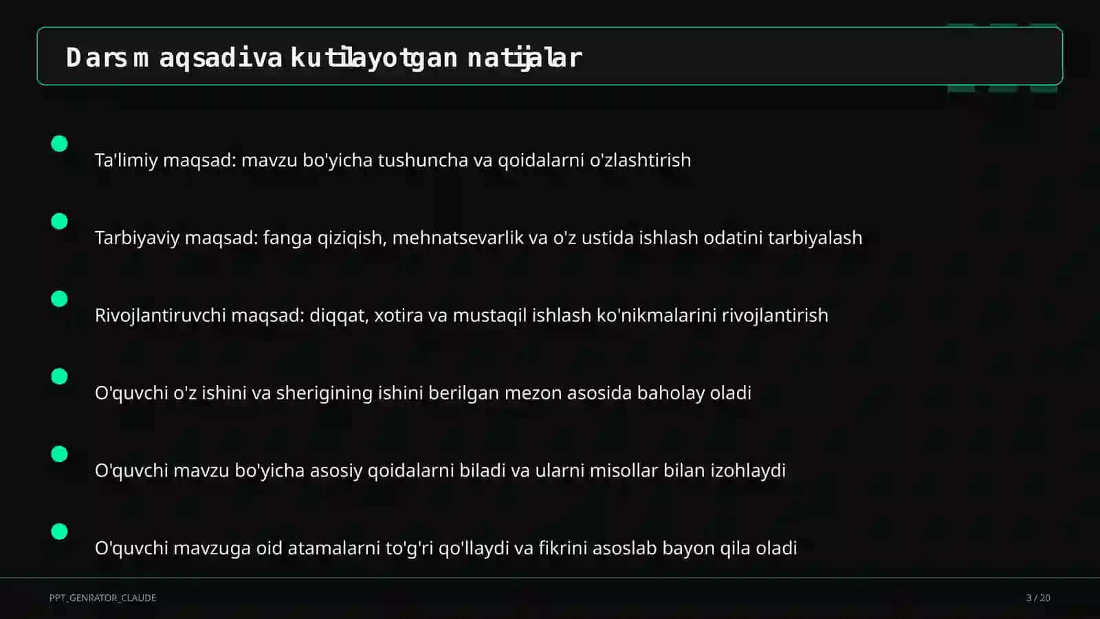 Otlarda son, egalik va kelishik (6-sinf) 3