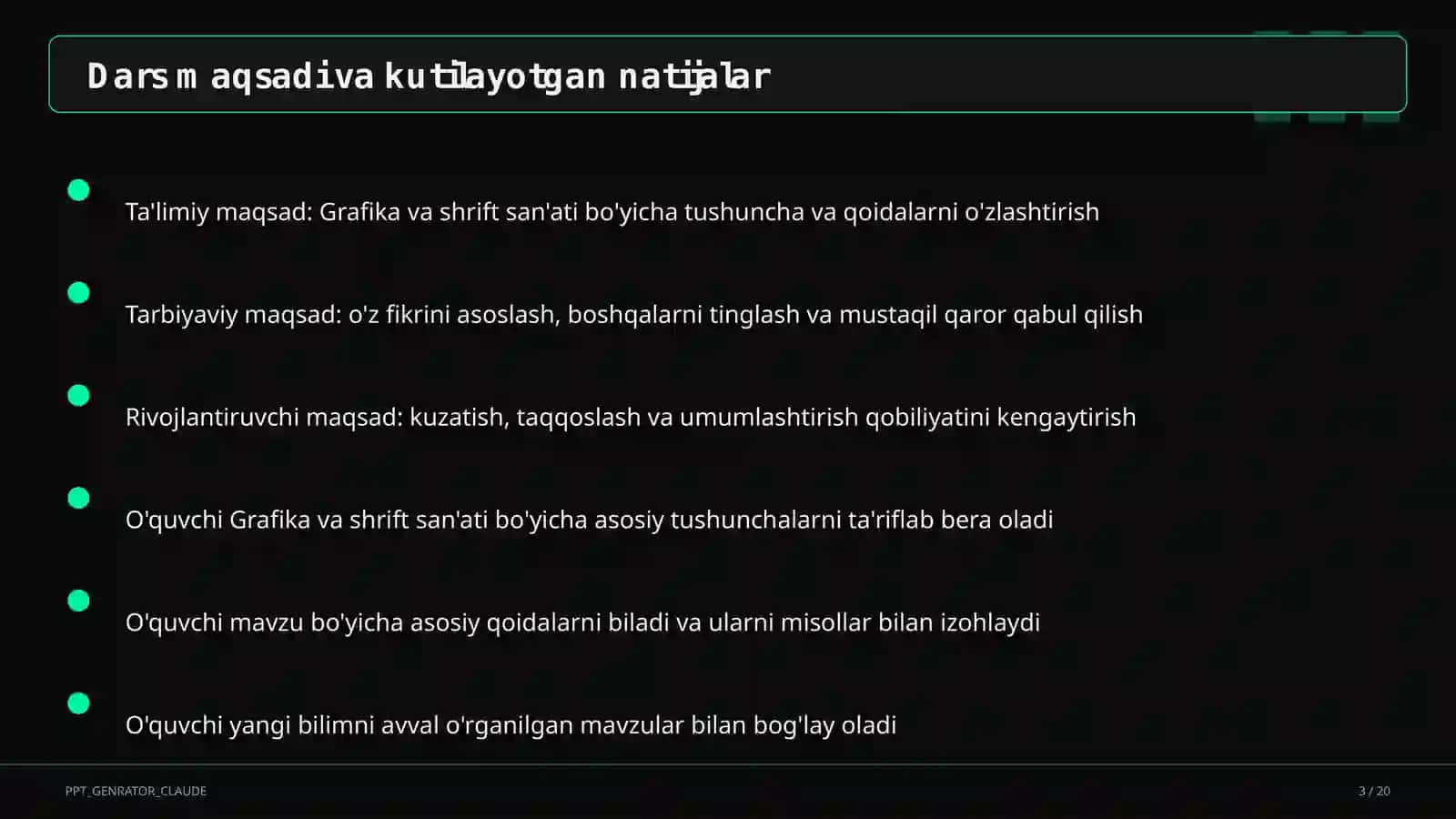 Grafika va shrift san'ati (6-sinf) 3