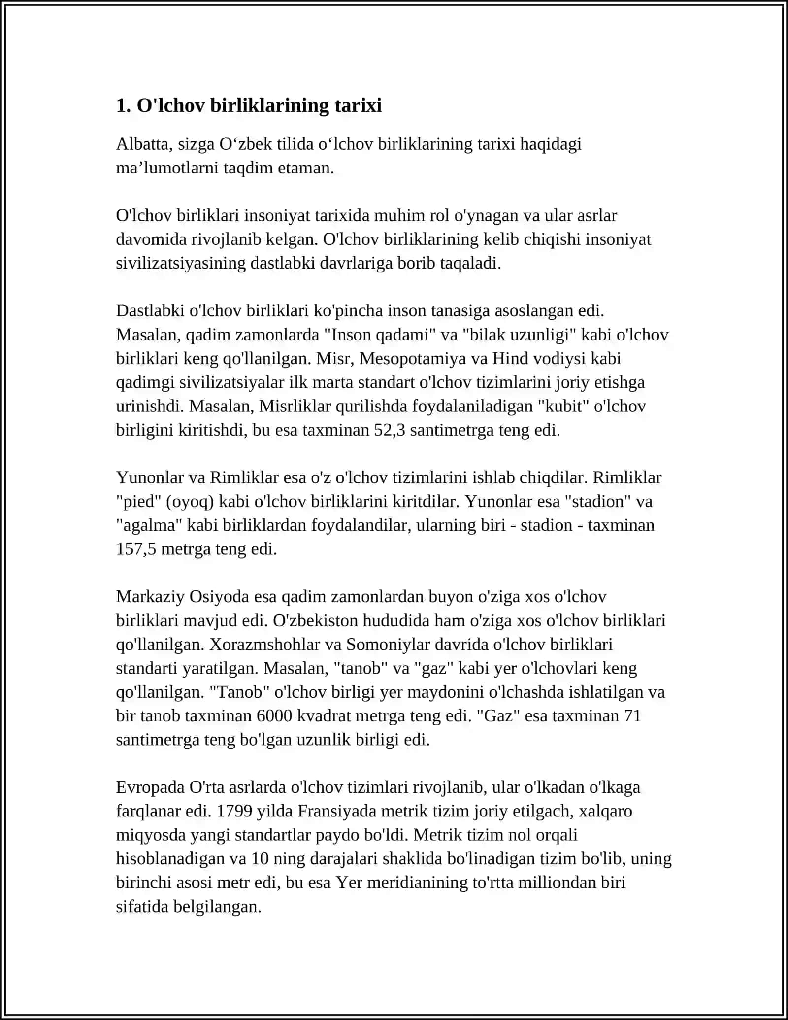 O'LCHOV BIRLIKLARI 3