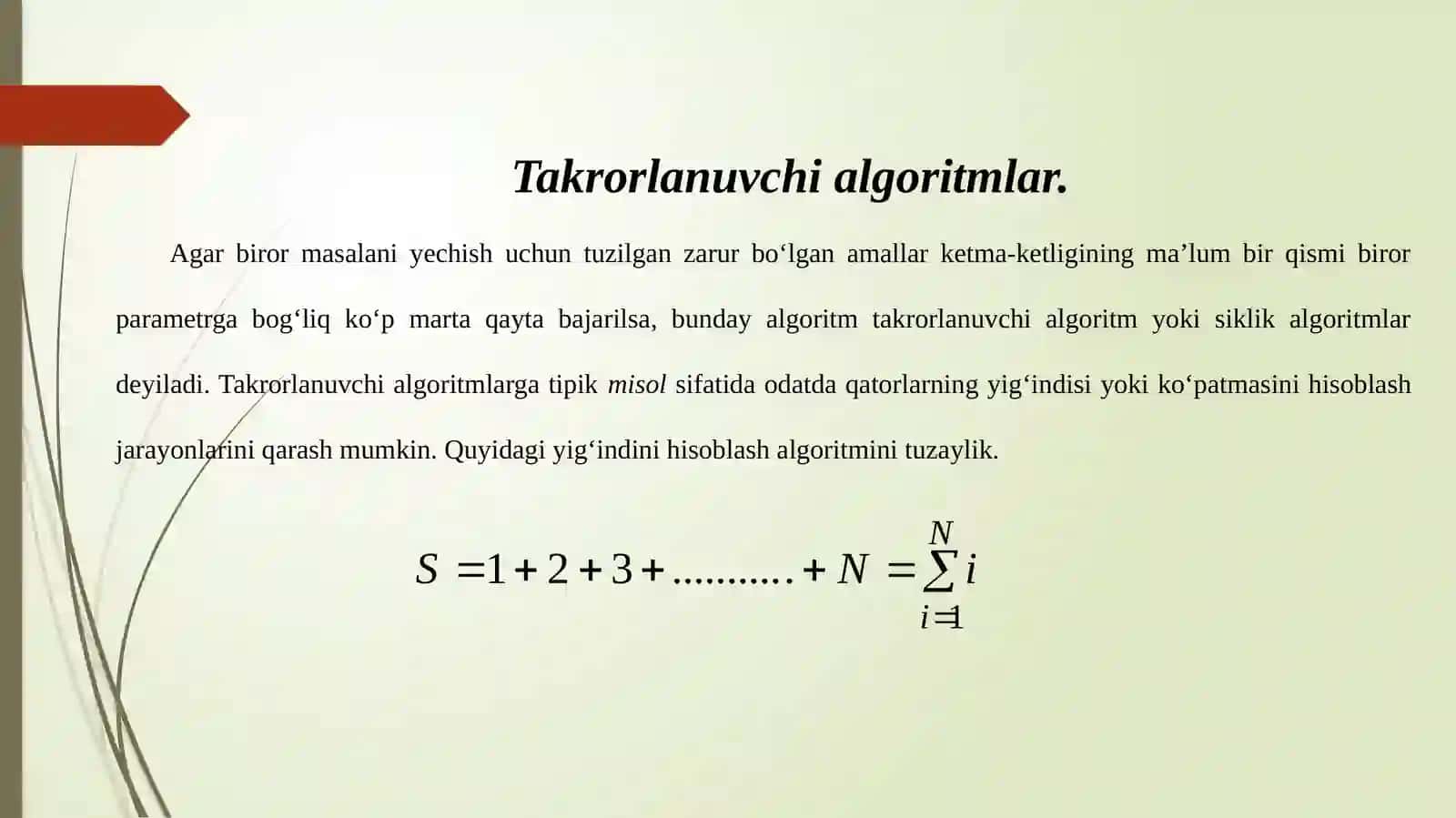 TAKRORLANUVCHI ALGORITMLAR 3