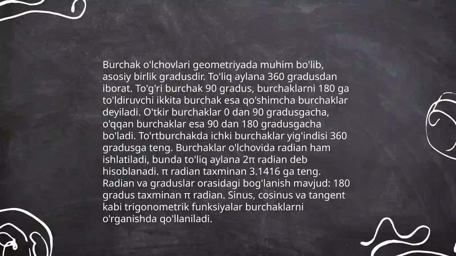 Burchak òlchovlari 3