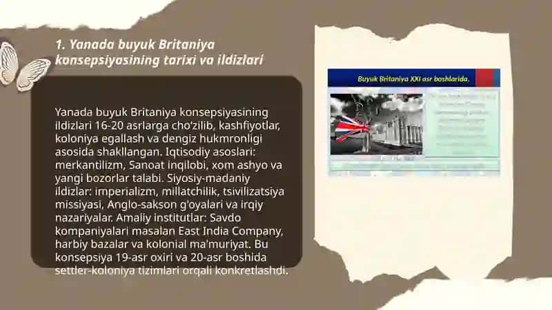 Yanada buyuk britaniya uchun yangi iqtisodiy va mafkuraviy tizimning paydo bo'lishi. 3