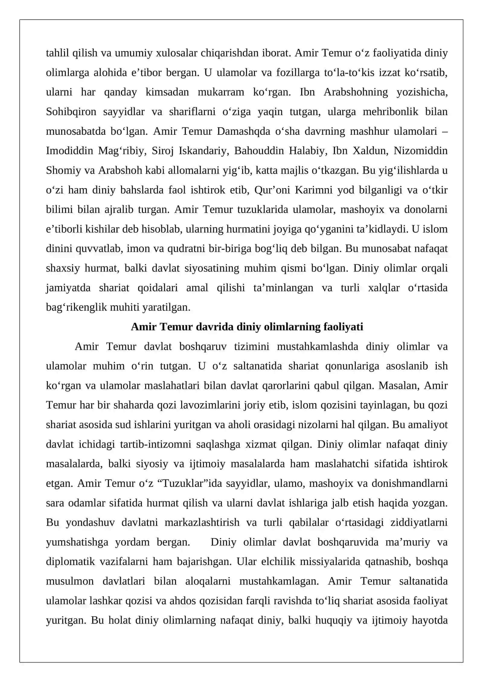 Amir Temur va Temuriylar davrida diniy olimlar 3