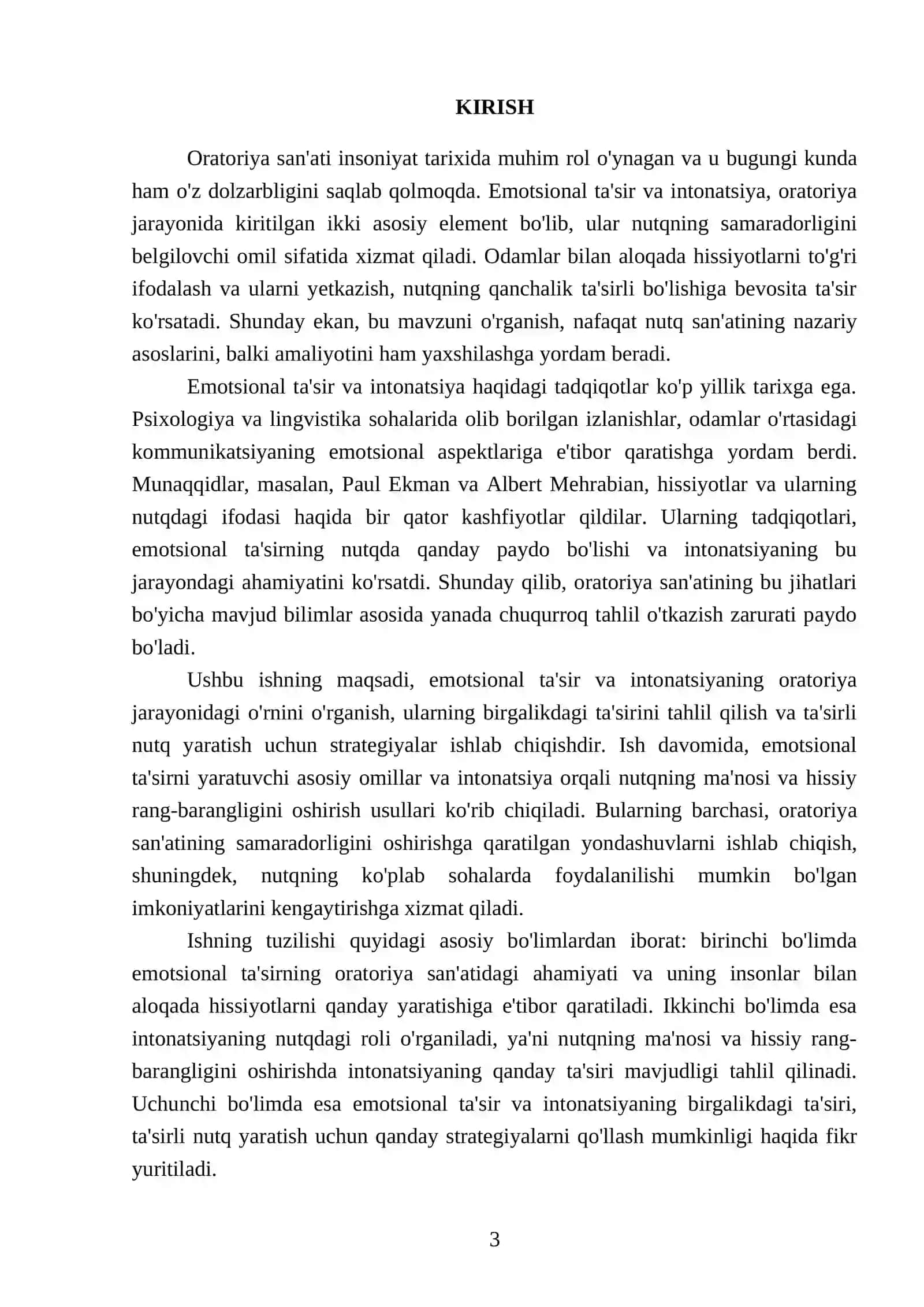 The role of emotional impact and intonation in oratory 3
