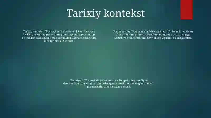Tompsinning Yovvoyi Yòrģa 3