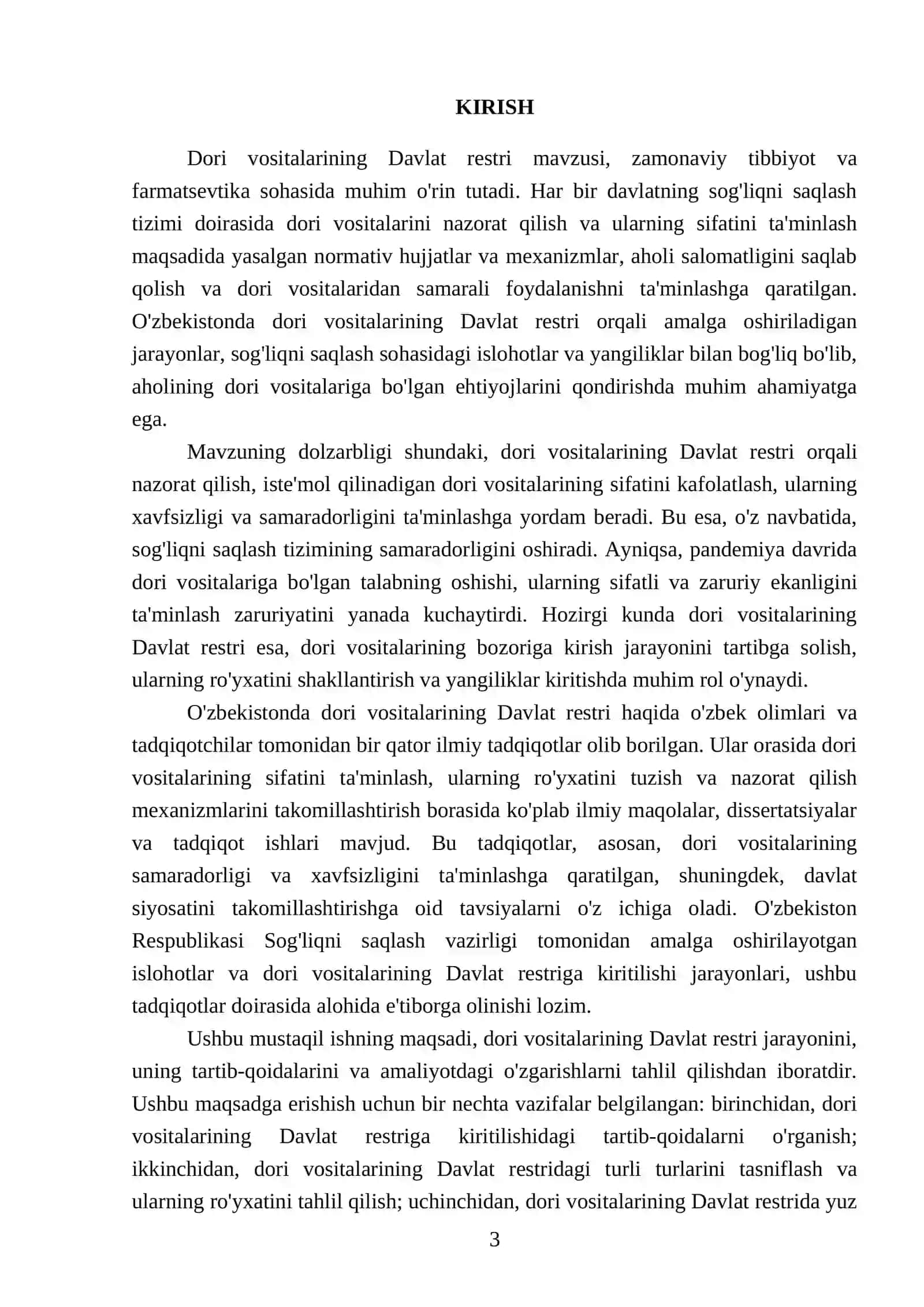 Davolash Ishi - Aliqulov Samandarning Mustaqil Ishi 3