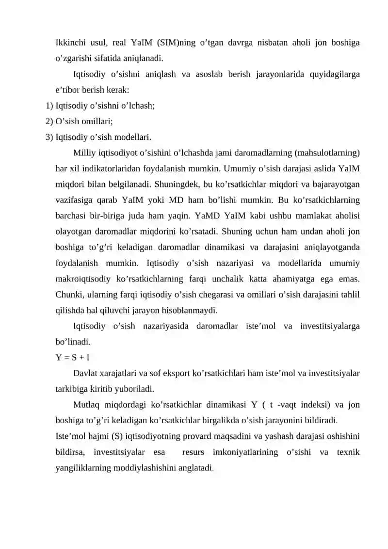 Iqtisodiy o’sishning mohiyati va ahamyati 3