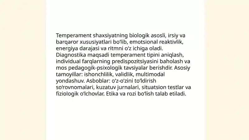 Shaxs temperamentini diagnostika qilishda so‘rovnomalar va kuzatuv usullari 3