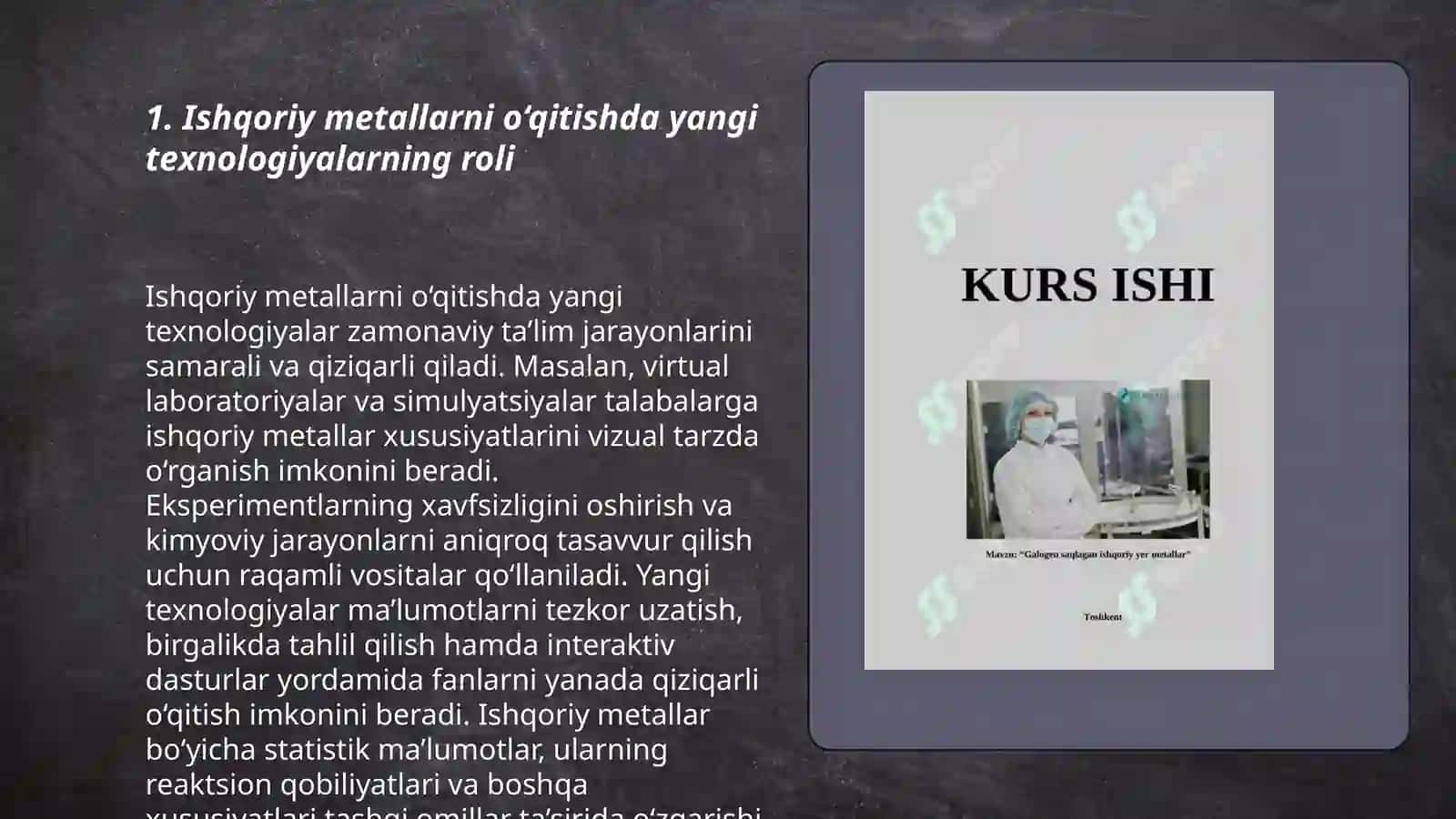 Ishqoriy va ishqoriy yer metallar mavzusini o’qitishning amaliy asoslari va texnologiyalarini ishlab chiqish 3