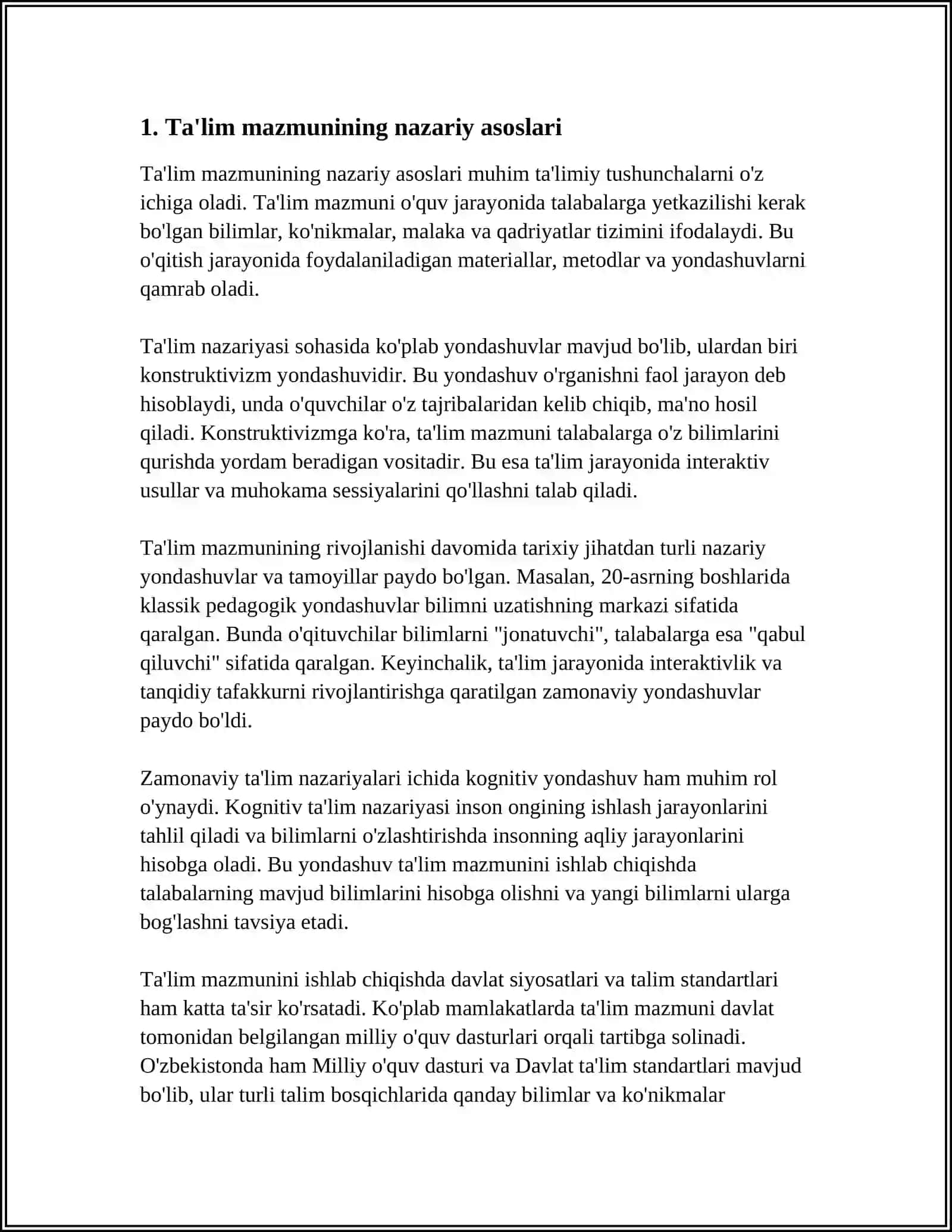 TA’LIM MAZMUNINI DAVLAT TA’LIM STANDARTLARIDA IFODALANISHI 3