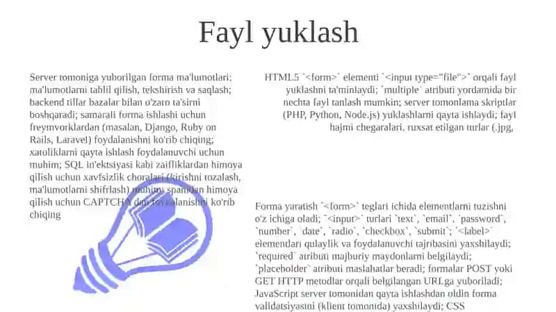 HTML tilida forma yaratish imkonyatlari 3