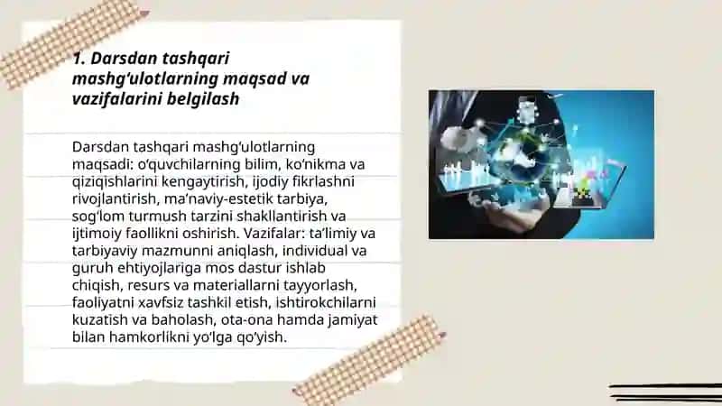 Darsdan tashqari mashg‘ulotlarni o‘tkazish senariylari bilan tanishish 3