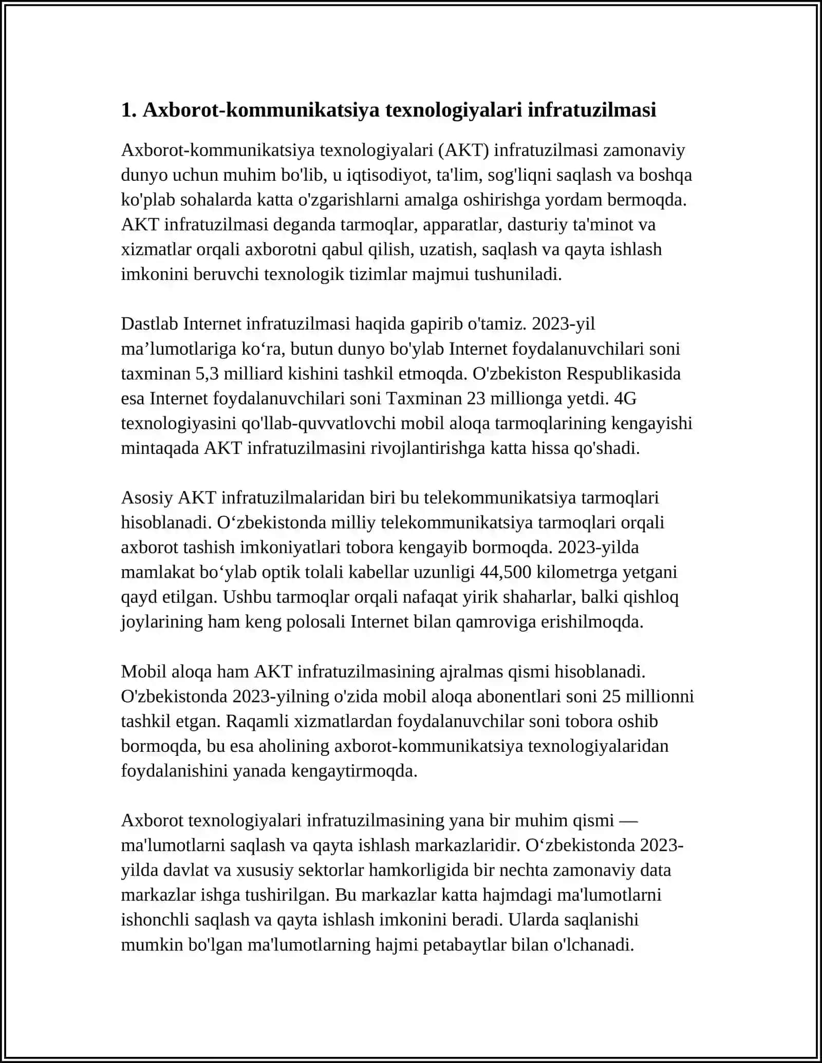 ZAMONAVIY INFORMATSION-KOMUNILATSION TEXNALOGIYALARNING TEXNIK TAMINOTI 3