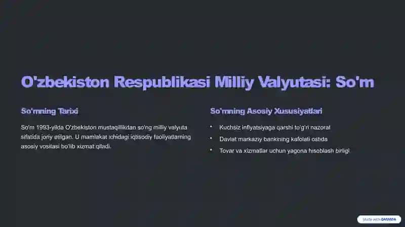 O'zbekiston Respublikasi Pul Tizimi va Uning Elementlari 3