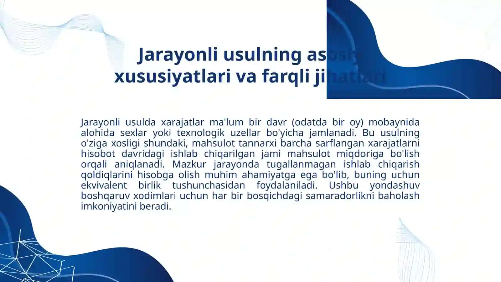 Tannarxni kalkulyatsiya qilishning jarayonli usuli: Nazariya va amaliyot 3