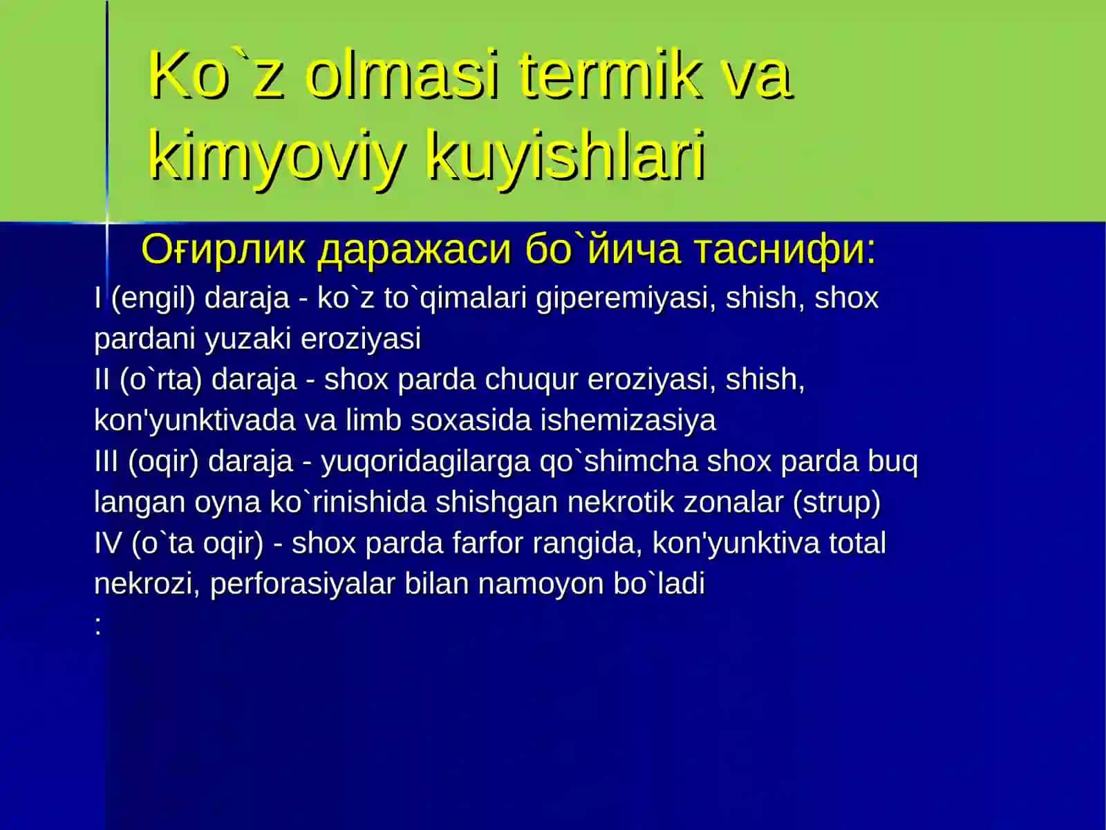 Ko`z olmasi termik va kimyoviy kuyishlari 3