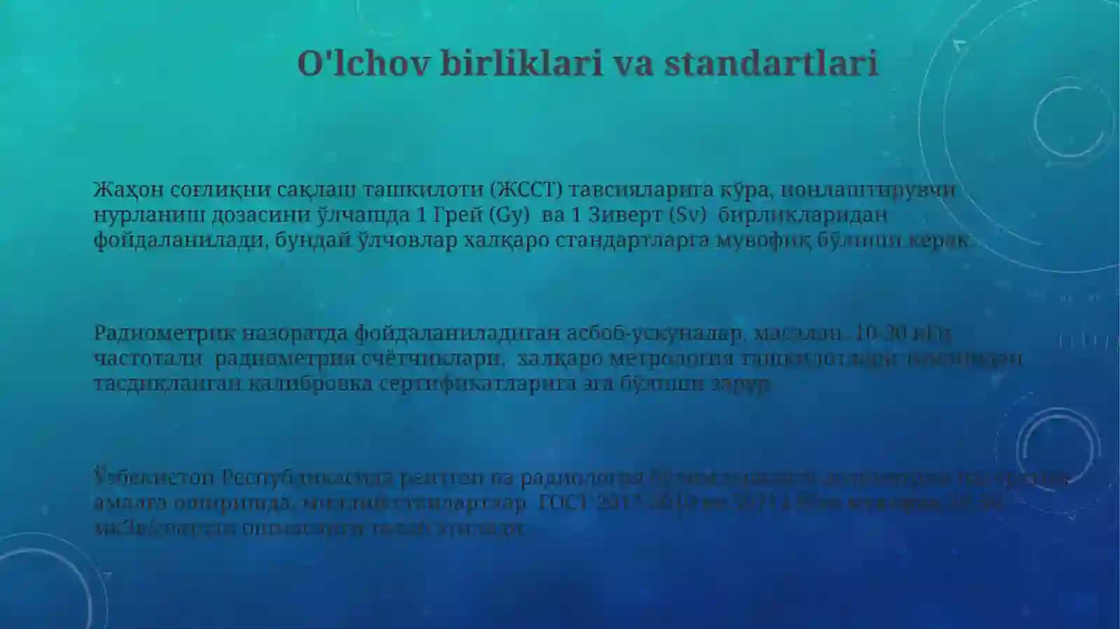 Kasalxona radiologik va rentgenologik bo'limlarida dozimetrik radiometrik nazorat 3
