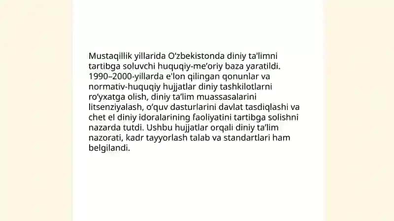 Oʻzbekistonda Diniy Taʼlim Tizimi 3