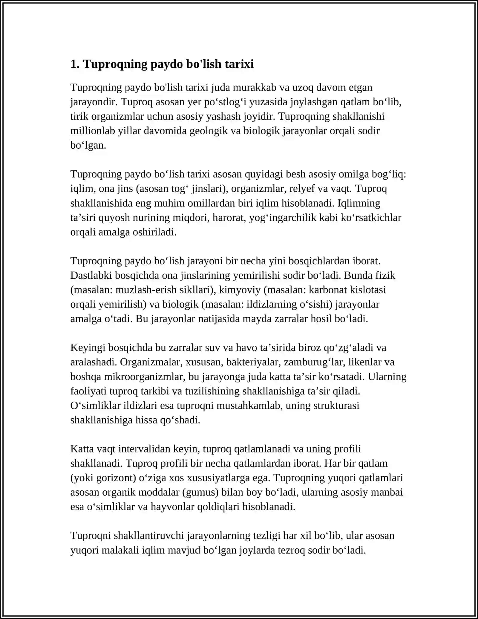 TUPROQNING KELIB CHIQISHI TUZILISHI TARKIBI 3