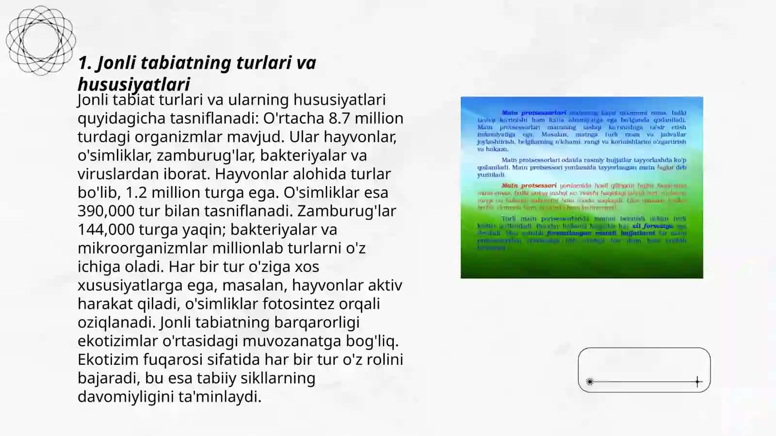 Dasturda tabiat bilan tanishtirish mashg'ulotlarining guruhdan guruhga murakkablashuv jarayonini o'rganish 3